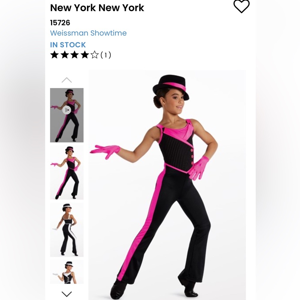 Weissman jazz costume 15726 - size small adult or large child.